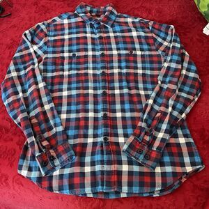 EXPRESS Mens Plaid Flannel long sleeve Button Dress Casual Shirt Size Medium